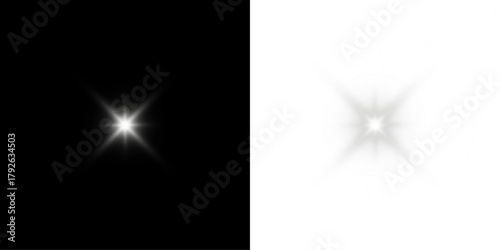 Png white star light, sparkle. Yellow light effect. Shining light with yellow gold color. Png spotlight spark.Vector transparent sunlight special lens flare light effect