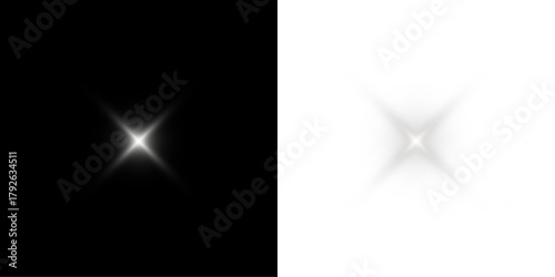 Png white star light, sparkle. Yellow light effect. Shining light with yellow gold color. Png spotlight spark.Vector transparent sunlight special lens flare light effect