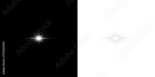 Png white star light, sparkle. Yellow light effect. Shining light with yellow gold color. Png spotlight spark.Vector transparent sunlight special lens flare light effect