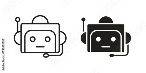Robot assistant icon logo design element. minimalist style icons