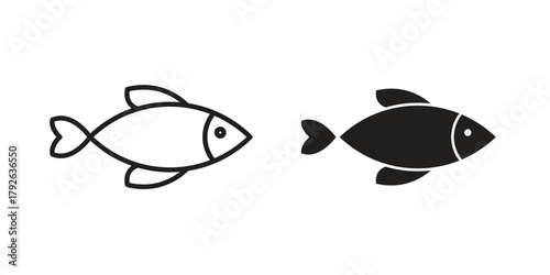 Sardine icon logo design element. minimalist style icons