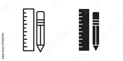 School supplies icon logo design element. minimalist style icons