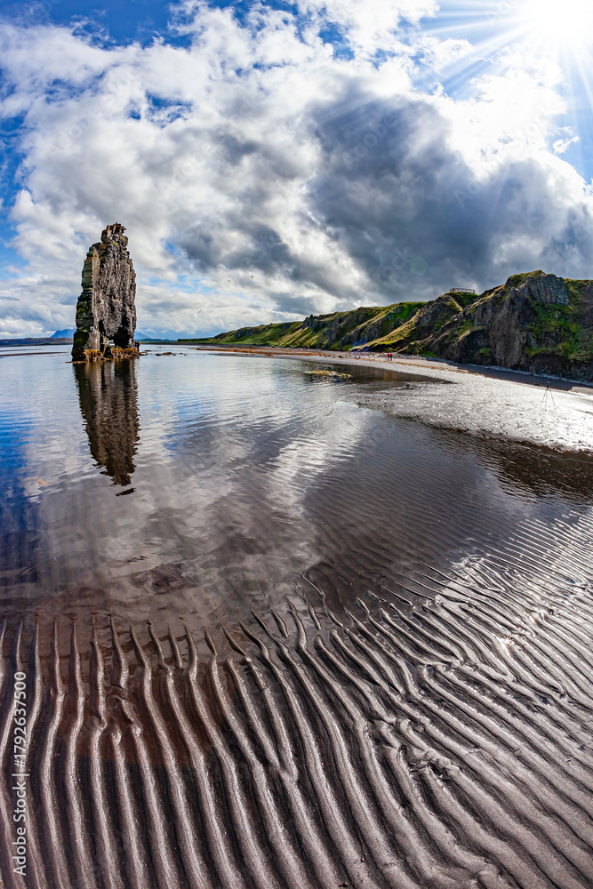 Fototapeta premium Elephant Rock in Hvítserkin Iceland.