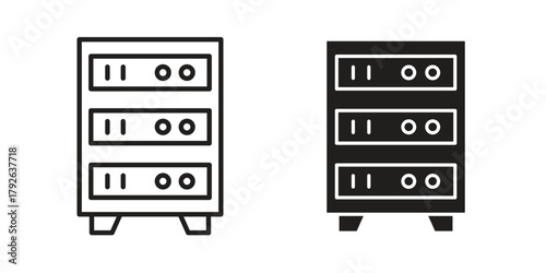Server rack icon logo design element. minimalist style icons