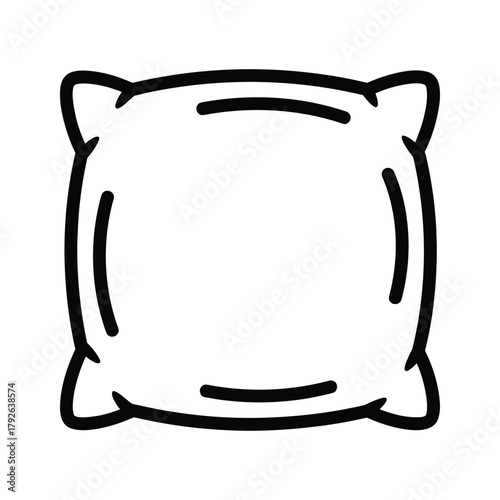 Square pillow with rounded corners