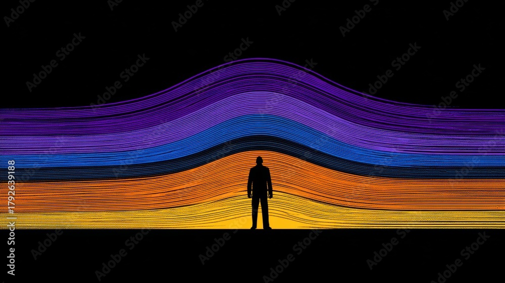 Fototapeta premium Minimal abstract illustration symbolizing layered emotional states.