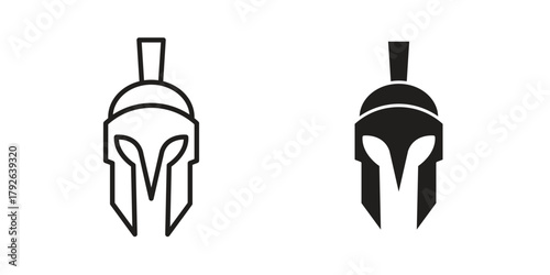 Spartan Helmet icon logo design element. minimalist style icons