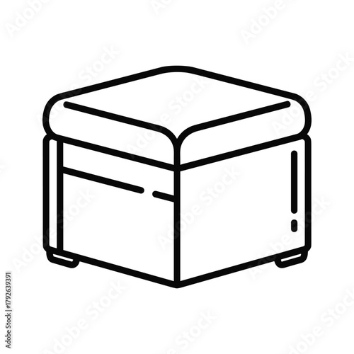 Outline drawing of a square ottoman