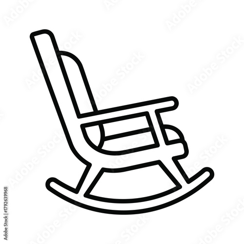 Simple line drawing of a rocking chair