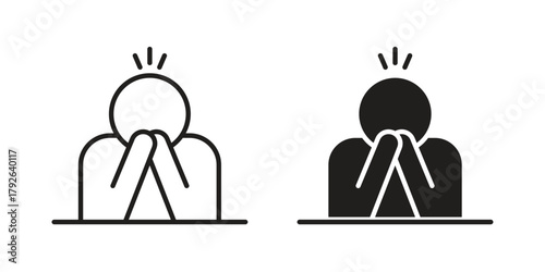 Stressed human icon logo design element. minimalist style icons