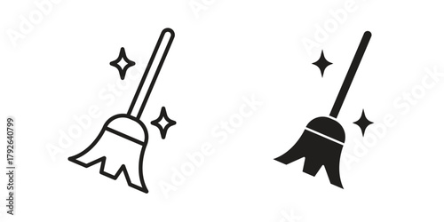 Sweeping icon logo design element. minimalist style icons