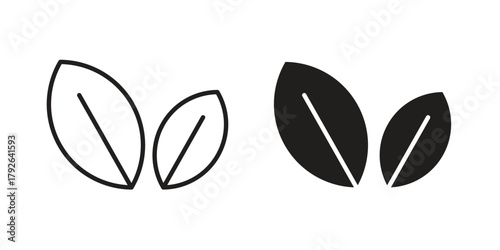 Tea leaves icon logo design element. minimalist style icons