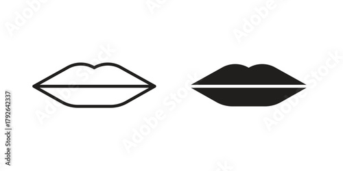 Thin lips icon logo design element. minimalist style icons
