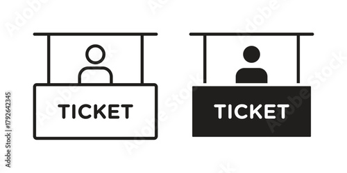 Ticket office icon logo design element. minimalist style icons