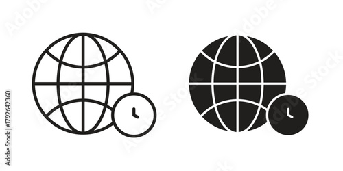 Time zones icon logo design element. minimalist style icons