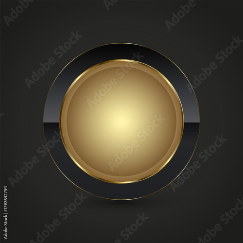 A refined gold web element exuding wealth and exclusivity, ideal for high-end websites or apps vector on dark gradient background