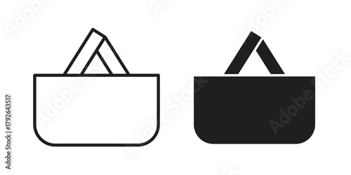 Tote bag icon logo design element. minimalist style icons