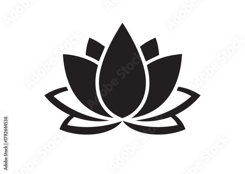 Lotus Flower icon, Lotus Flower silhouette vector