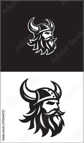 Viking warrior or barbarian gladiator man mascot face looking strong wearing a helmet. In a retro vintage woodcut style.