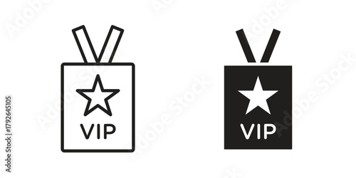 Vip pass icon logo design element. minimalist style icons