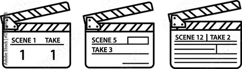 Film clapperboard icon for cinema and video production design vector illustration. 