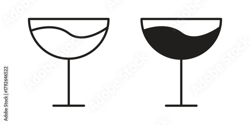 Wine glass icon logo design element. minimalist style icons