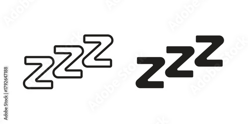 Zzz icon logo design element. minimalist style icons