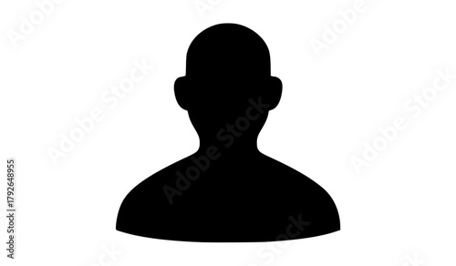 a black silhouette of a person's profile, with a simple backgroundavatar, black, head, icon, man, person, profile 