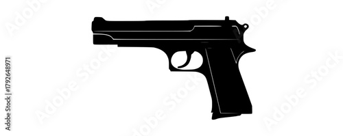 a black and white silhouette of a handgunblack, gun, handgun, profile, toy gun, weapon 