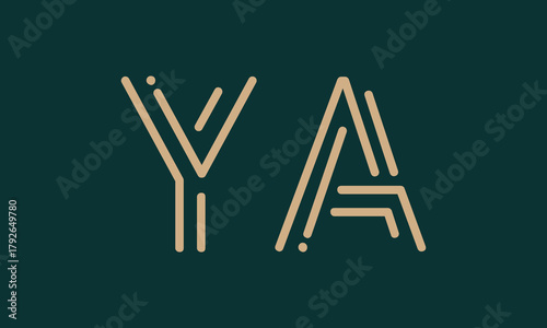 YA Y ya initial logo | initial based abstract modern minimal creative logo, vector template image. luxury logotype logo, real estate homie logo. typography logo. initials logo