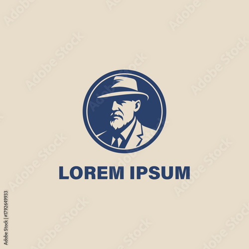 Distinguished gentleman in fedora and suit exudes timeless sophistication and classic style, perfect for vintage branding and elegant projects.