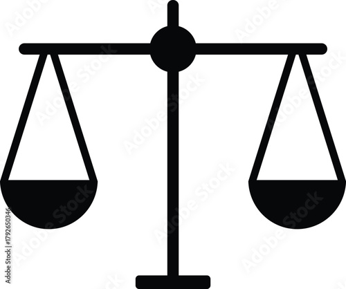Scales of Justice Silhouette, Legal Balance Vector Illustration