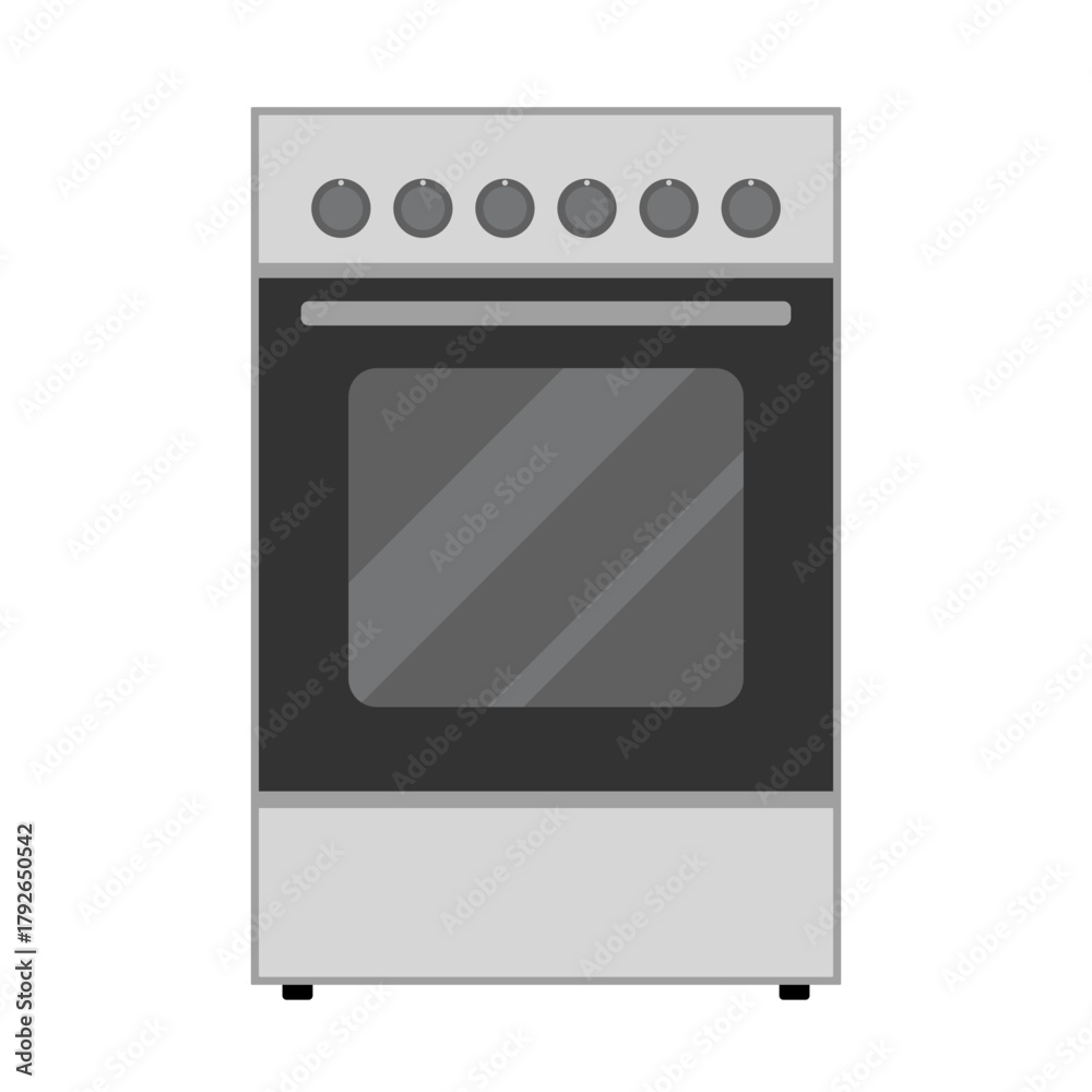 Fototapeta premium Modern Electric Oven Vector Illustration. Ideal for use in kitchen appliance graphics, household product presentations, infographics or educational materials.