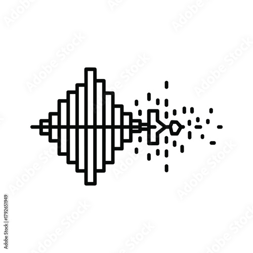 Visual representation of a sound wave or audio signal in a digital format