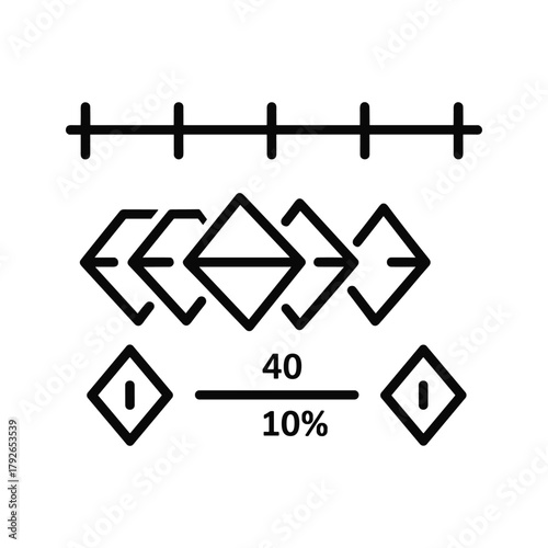 Abstract geometric pattern with scale and percentage indicators