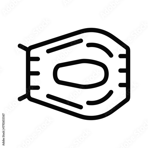 Simple black line icon of a face mask