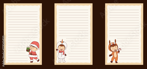 Cute Christmas Kids Letter Writing Paper Set