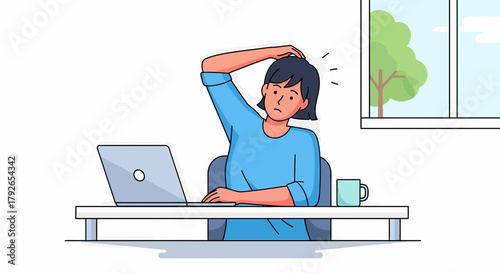 Woman Confused While Working From Home At The Laptop