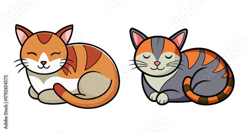 Two adorable sleeping cats cute feline friends resting peacefully