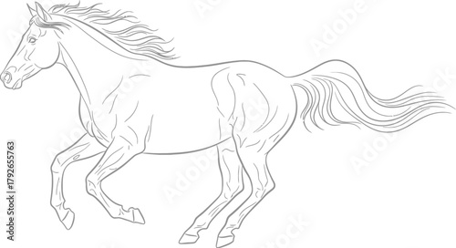 horse vector illustration of a running stallion silhouette