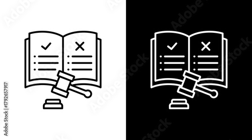 Rule Book  White Icon Set Design