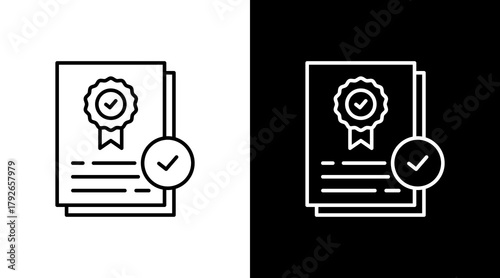 Accreditation  White Icon Set Design