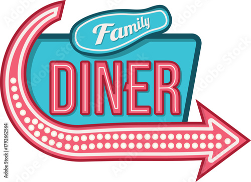 Classic diner sign illustration