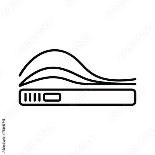 Pressure control icon mattress with adjustable firmness level symbol