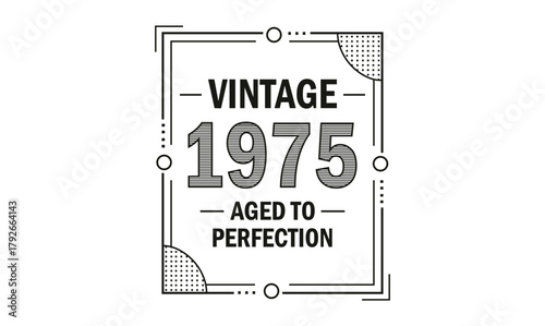 vintage 1975 aged to perfection t shirt design