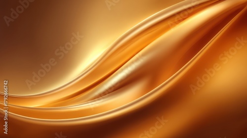 Panel kuchenny z motywem A luxurious abstract background featuring elegant golden waves and flowing bronze curves with a glossy, metallic sheen, a sophisticated and rich visual, blurred orange background