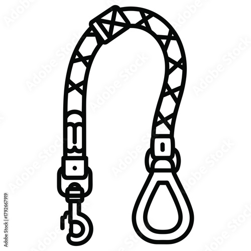 Illustration of a dog leash, a tool for walking and controlling a pet