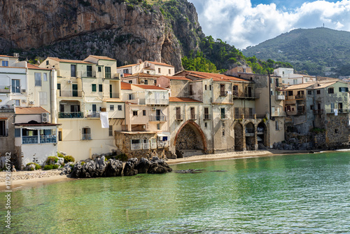 Fototapeta Naklejka Na Ścianę i Meble -  The town of Cefalù with its beautiful beaches on the island of Sicily – Italy