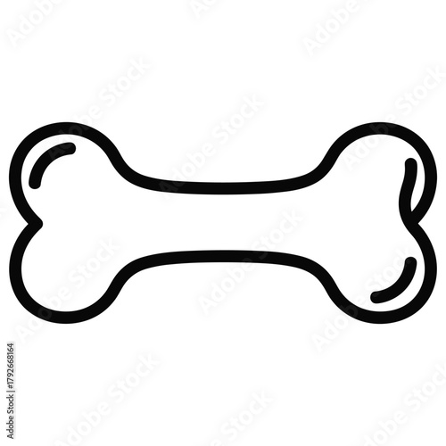 Simple line art illustration of a bone for design projects