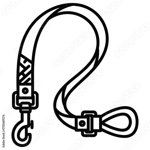 Dog leash with metal clasp for walking and training a pet animal